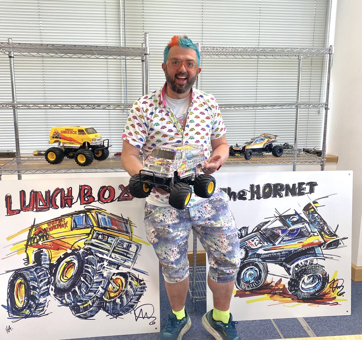TamiyaUK's tweet image. We are delighted to announce a wonderful collaboration with @Popbangcolour at this year’s @fosgoodwood
Look out for us with Ian on his stand featuring lots of Tamiya themed art and show-only special items.
#tamiya #popbangcolour #goodwood #festivalofspeed #FoS #art