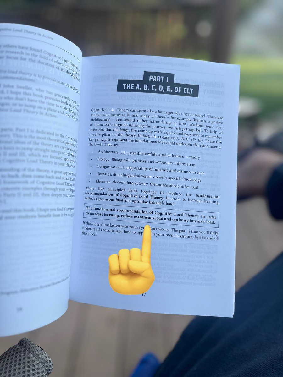 Brett Benson (@mrbensonnms) on Twitter photo “Cognitive Load Theory is the single most important thing for teachers to know.” <a href="/dylanwiliam/">Dylan Wiliam</a>
🧠☀️Summer in the SoL Lab continues! <a href="/ollie_lovell/">Oliver Lovell</a> <a href="/teacherhead/">Tom Sherrington</a>
My plan is to develop a purposeful framework to optimize intrinsic load and reduce extraneous load “in the wild”. “Cognitive Load Theory is the single most important thing for teachers to know.” <a href="/dylanwiliam/">Dylan Wiliam</a>
🧠☀️Summer in the SoL Lab continues! <a href="/ollie_lovell/">Oliver Lovell</a> <a href="/teacherhead/">Tom Sherrington</a>
My plan is to develop a purposeful framework to optimize intrinsic load and reduce extraneous load “in the wild”.