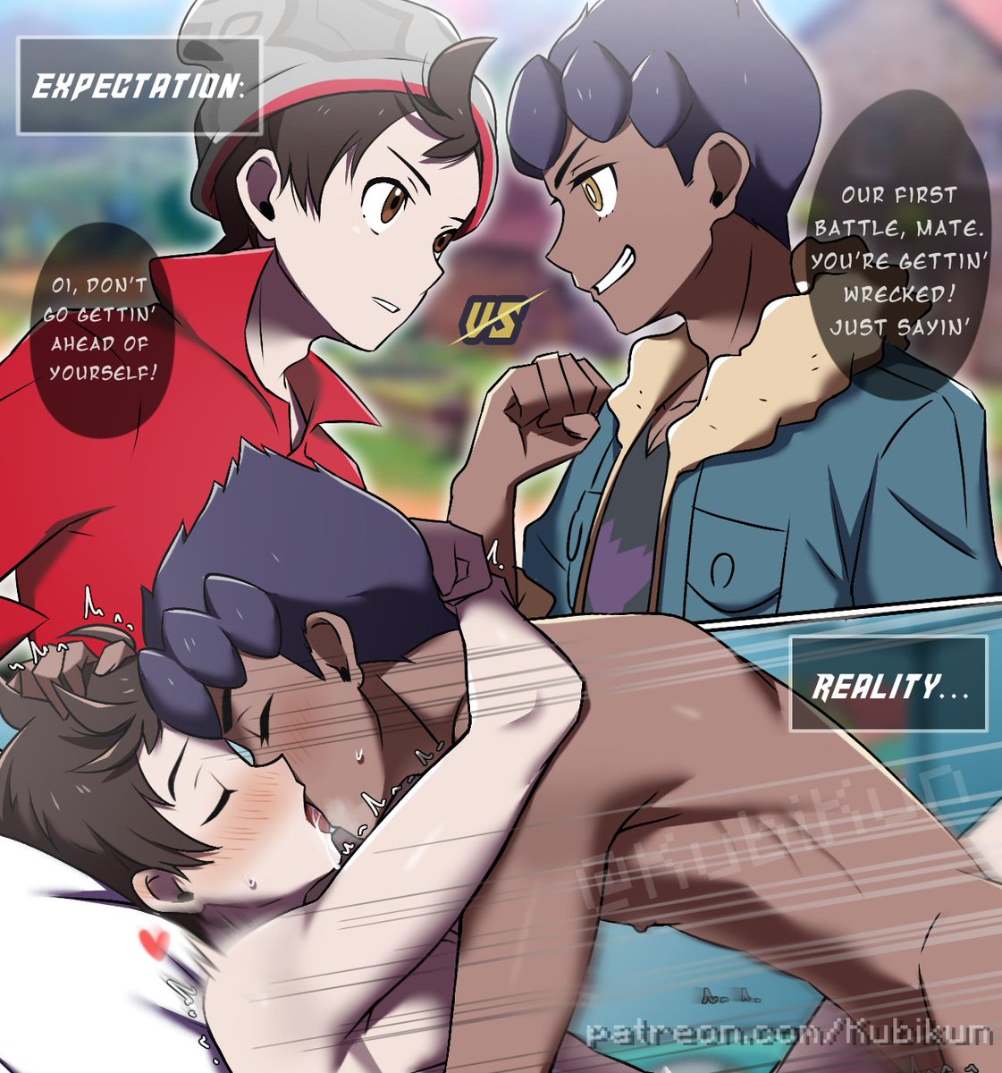 Expectation vs Reality! Welp he did get wrecked tho- 😳💦💖

😋 Uncropped comic available on the P site! 
#Victor #Hop