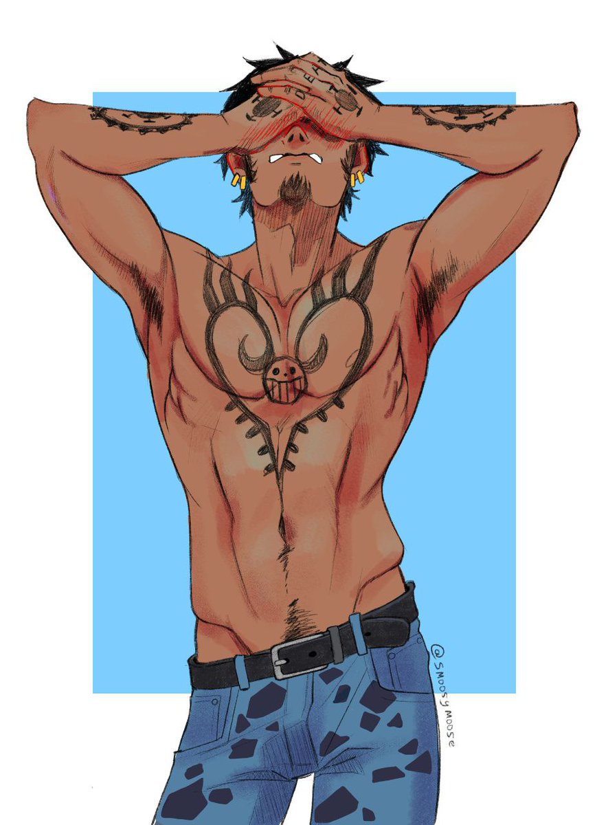 smoosymoose's tweet image. 🐯😳 ~ Made him flustered 
 #trafalgarlaw  #art