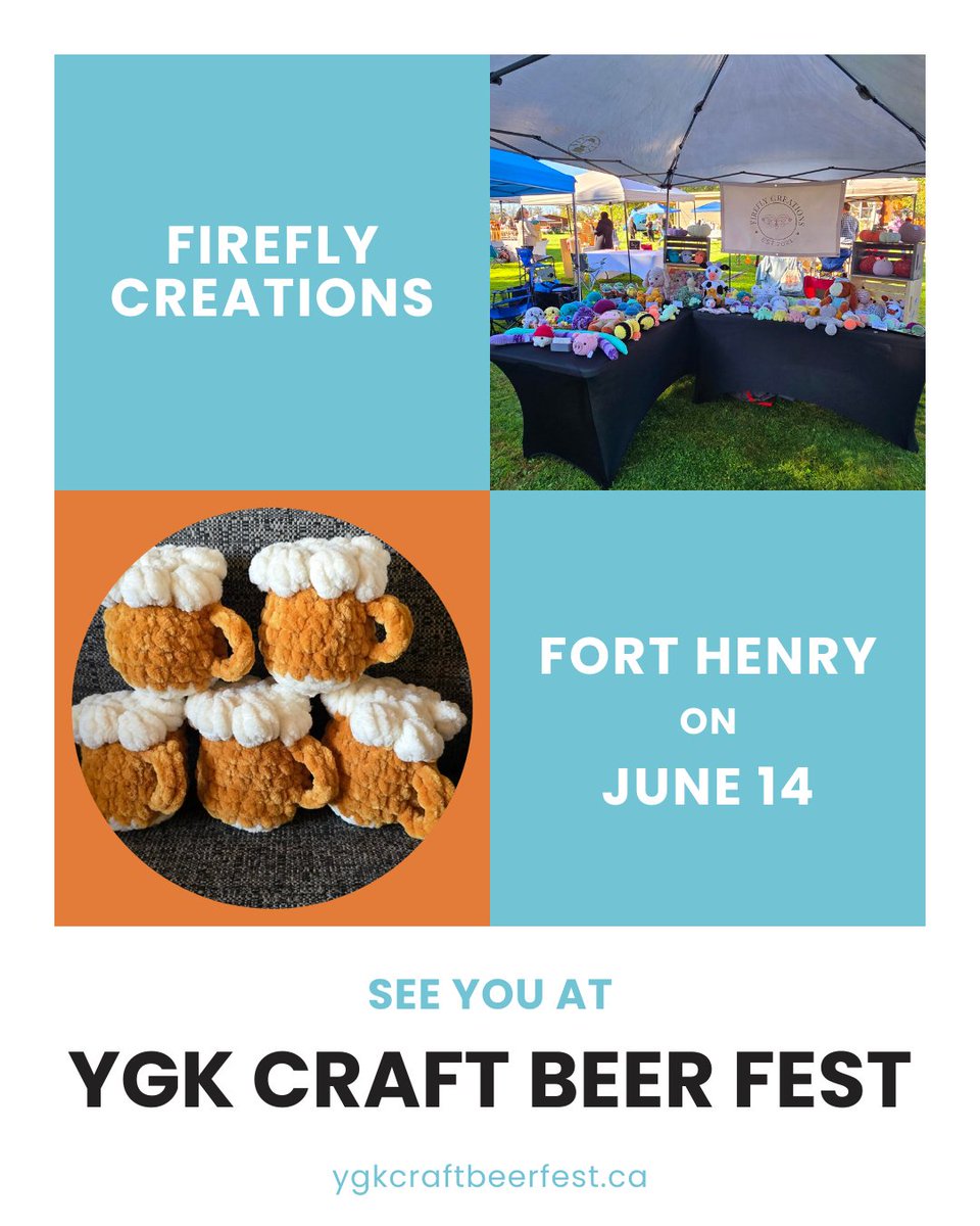 🧸 Move over Labubu — Firefly Creations is bringing the cutest crochet crew to YGK Craft Beer Fest! From tiny 🐝 bees to pajama-wearing 🐻 bears and the iconic 🐸 leggy froggys, Nicole’s handmade stuffies are full of charm and joy. Catch her at the fest for exclusive drops!