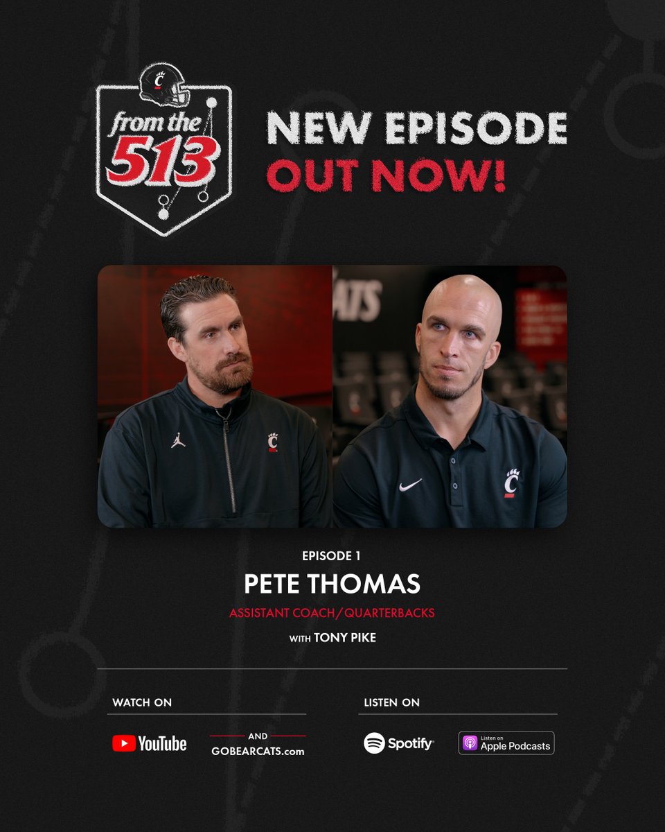 Cincinnati Football (@gobearcatsfb) on Twitter photo 🎬 Ep. 1 of From The 513 is officially OUT NOW!
<a href="/CoachPeteThomas/">Pete Thomas</a> kicks things off with a look inside his coaching roots, what he values in a quarterback, and why Cincinnati is the right place to build.
Tap in for the full story » linktr.ee/gobearcatsfb 🎬 Ep. 1 of From The 513 is officially OUT NOW!
<a href="/CoachPeteThomas/">Pete Thomas</a> kicks things off with a look inside his coaching roots, what he values in a quarterback, and why Cincinnati is the right place to build.
Tap in for the full story » linktr.ee/gobearcatsfb