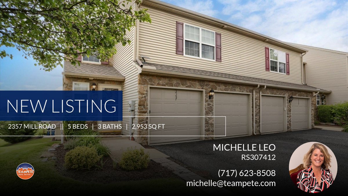 TeamPeteRealty's tweet photo. 💥 Just Listed 💥 Take a look at this fantastic new property that just hit the market located at 2357 Mill Road in Mechanicsburg. Reach out here or at (717) 623-8508 for more information

TeamPete Realty Services
Office: 717-6... https://t.co/Ng6YstOdqA https://t.co/DZ4DmR6Puz
