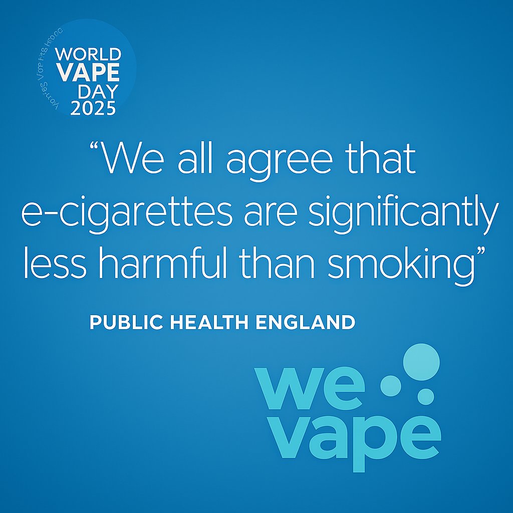 WeVapeUK's tweet image. On World Vape Day it is important to remember 👇
#WorldVapeDay 
#20YearsOfFacts 
#VapingWorks