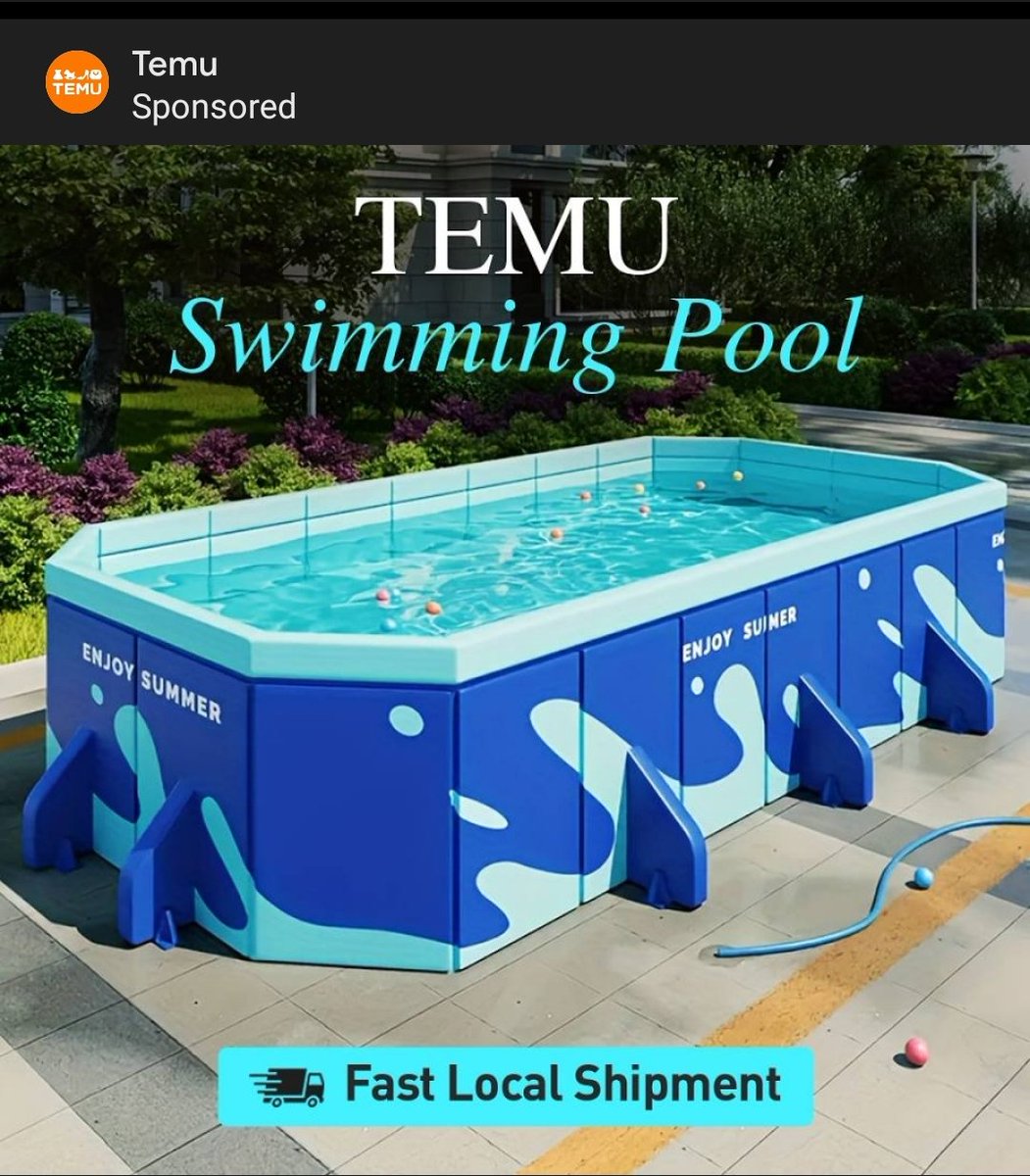 This is the most Temu of swimming pools ever... Is that made out of ice cooler foam? 🤣😂😆