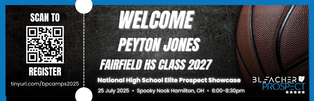 Bleacher Prospect (@bleacherprospec) on Twitter photo Welcome Peyton Jones of Fairfield HS to our National High School Elite Prospect Showcase at Spooky Nook in Hamilton on July 25th from 6:00pm-8:30pm
Get Registered to join him:
tinyurl.com/bpcamps2025
<a href="/NEO_Spotlight/">T.J. Peatross</a> <a href="/_MikeRoth/">Michael Roth</a> <a href="/FFIndiansMBB/">Fairfield Basketball</a> Welcome Peyton Jones of Fairfield HS to our National High School Elite Prospect Showcase at Spooky Nook in Hamilton on July 25th from 6:00pm-8:30pm
Get Registered to join him:
tinyurl.com/bpcamps2025
<a href="/NEO_Spotlight/">T.J. Peatross</a> <a href="/_MikeRoth/">Michael Roth</a> <a href="/FFIndiansMBB/">Fairfield Basketball</a>