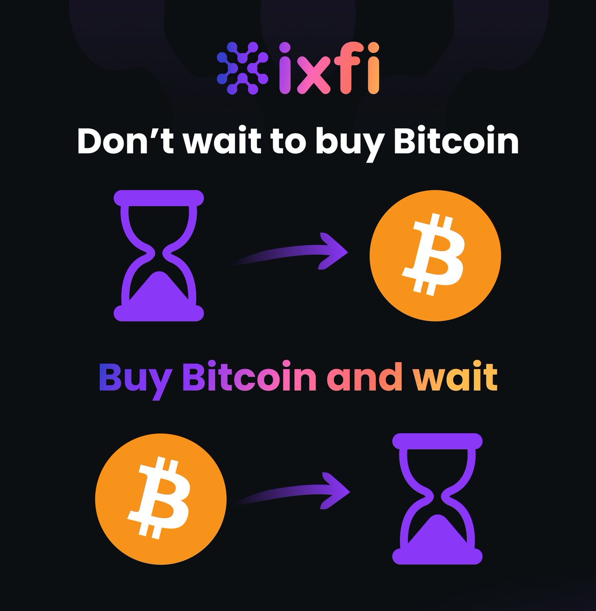 MicroStrategy is buying. Metaplanet is buying. GameStop is buying. Even  governments are exploring Bitcoin reserves. Some choose to get exposure  now. Others prefer to wait and watch. With IXFI, you can DCA