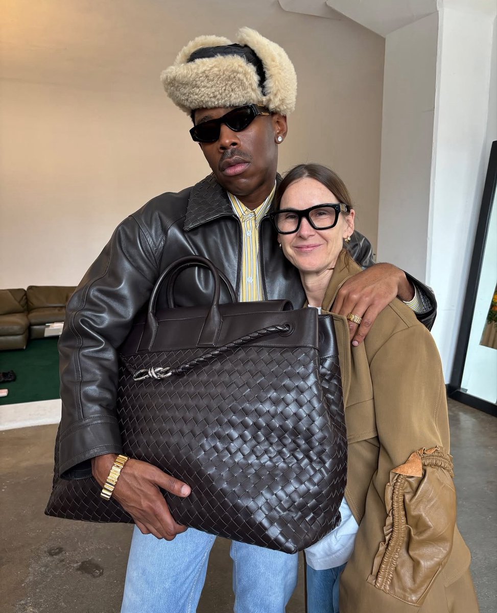 tyler, the creator with bottega veneta’s creative director louise trotter