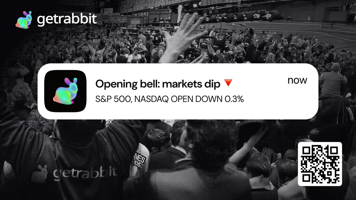 Markets at the open:    

Buy stocks and leveraged ETFs directly from your crypto wallet with a single click on getrabbit.app/stocks/.  

Available on Desktop and Mobile (iOS &amp; Android)