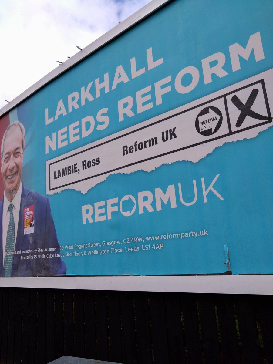 Out campaigning in larkhall for <a href="/CllrRossLambie/">Cllr Ross Lambie</a>, managed to finish up just on time for the sunshine to return.

Very positive reaction from residents today, people here know that Reform has a good chance of winning here.

Pleasure to meet all the volunteers who came down today.