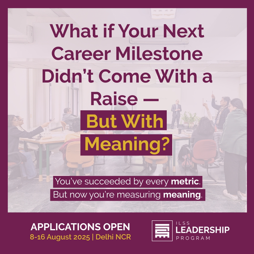 Applications Now Open: The ILSS Leadership Program, Cohort 24

You’ve delivered results under pressure, built high-performing teams, and scaled operations with precision. But have you ever wondered what it's like to take on complex challenges that outlast quarterly reports?

This
