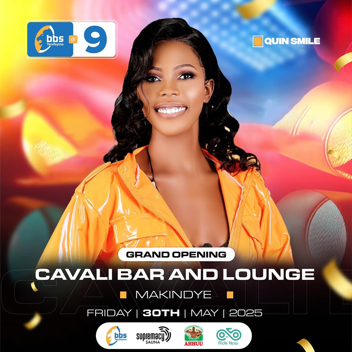 It’s going down TONIGHT! 🔥
Catch me live at the Grand Opening of Cavali Bar &amp; Lounge in Makindye — it’s going to be a movie! 🎤
Let’s celebrate in style and make memories together.

Powered by <a href="/bbstvug/">BBS TEREFAYINA</a> @9, and <a href="/ridenowuganda/">Ride Now</a> 

See you there! 💃🏽🕺🏽
#QuinSmile #CavaliGrandOpening