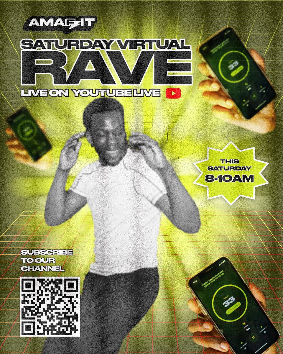 Tomorrow at 8:00 - 10:00 am we shall be raving from our sitting rooms! 

Dive in here to join us >>> to increase your Amascore.

All you need is youtube!

youtube.com/live/pZH0qnx0N…

#amafit
