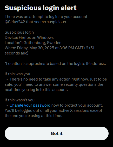 GASP! je me suis connecter a mon compte twitter! D:
Ne jamais clear mes donnee de navigation firefox. C'est insuportable.