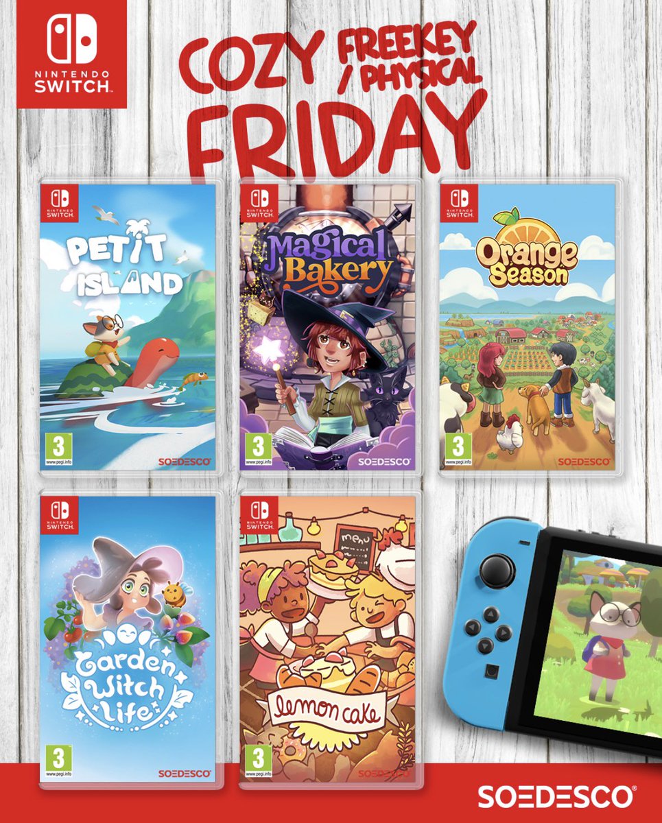 🎁 #FreeKeyFriday… but make it ✨ PHYSICAL ✨

#NintendoSwitch2 is on the horizon so we are giving away a physical #Switch cozy game of your choice from Soedesco!

✅ Follow us
🔁 RT this post
💬 Reply with the game you'd pick!

See you next week 😉