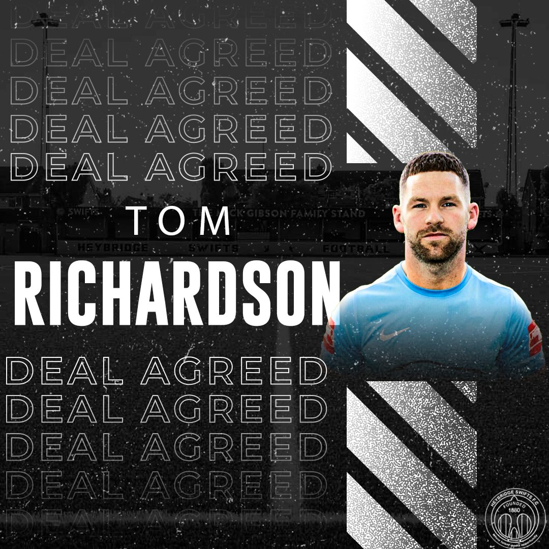 Richardson is here! ⚫⚪

We’re delighted to welcome experienced striker Tom Richardson to the club ahead of the upcoming season.

A powerful presence up top, Tom brings strength and the ability to link play adding a new dimension to our attacking options.

Welcome to the Swifts,