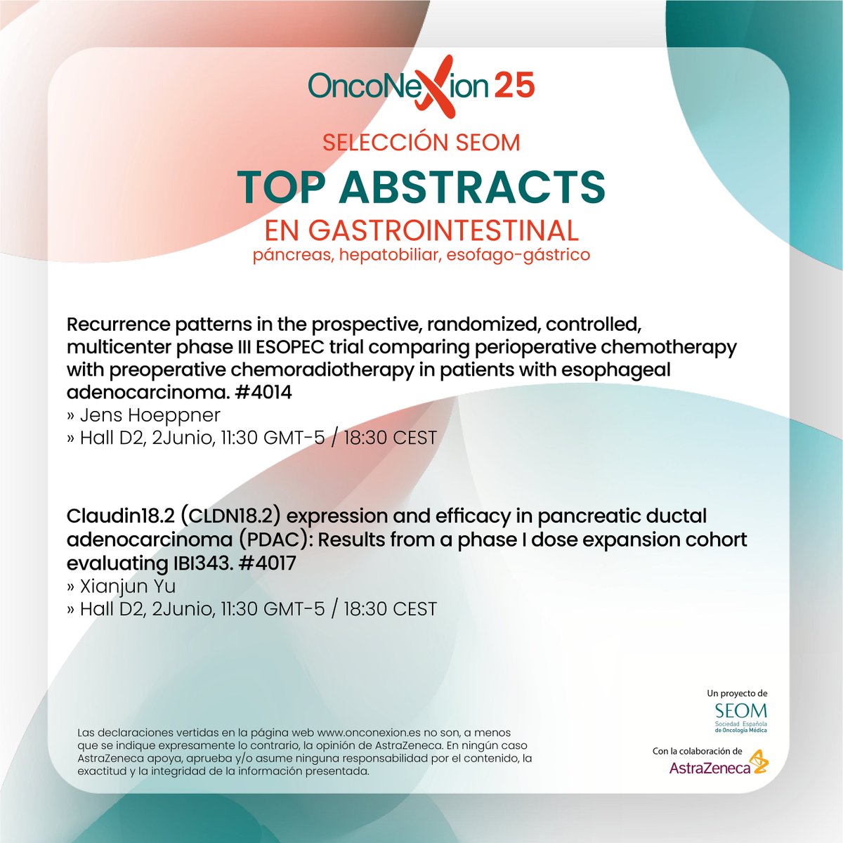 SEOM (@_seom) on Twitter photo 🔵 Top abstracts en #gastrointestinal #nocolorrectal de #ASCO25 seleccionados por la portavoz de <a href="/_SEOM/">SEOM</a>, Dra. Cinta Hierro (<a href="/chierrocarbo/">cinta hierro carbo</a>), del <a href="/ICO_oncologia/">Institut Català d'Oncologia</a>
onconexion.es #OncoNexion25 <a href="/ASCO/">ASCO</a> <a href="/OncoAlert/">OncoAlert</a> 🔵 Top abstracts en #gastrointestinal #nocolorrectal de #ASCO25 seleccionados por la portavoz de <a href="/_SEOM/">SEOM</a>, Dra. Cinta Hierro (<a href="/chierrocarbo/">cinta hierro carbo</a>), del <a href="/ICO_oncologia/">Institut Català d'Oncologia</a>
onconexion.es #OncoNexion25 <a href="/ASCO/">ASCO</a> <a href="/OncoAlert/">OncoAlert</a>