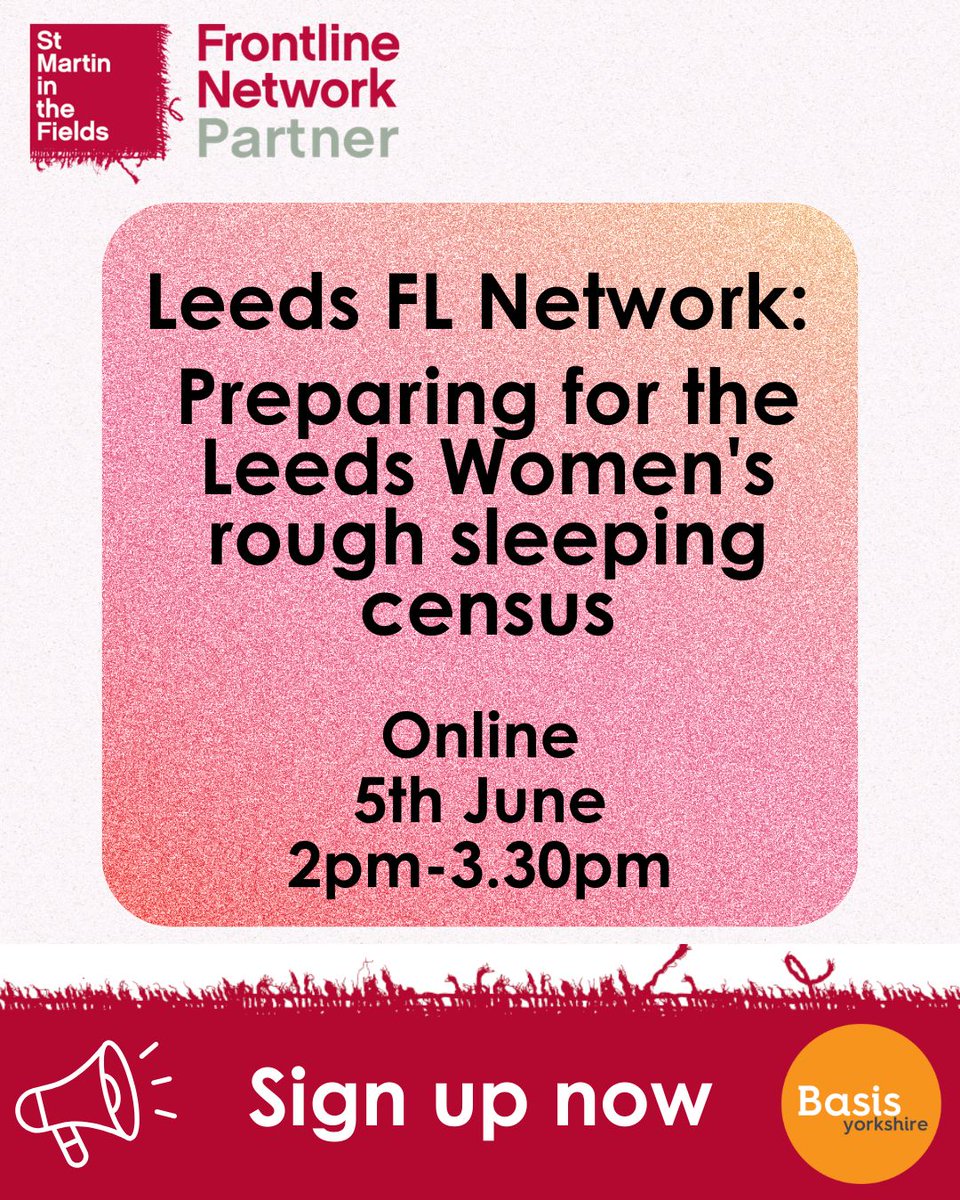 Join us to prep for this year’s Women’s Homelessness Census—review data, plan outreach &amp; boost impact for Census Week in September!

Supporting those working on the frontline with people experiencing homelessness

Sign up now - buff.ly/xbslKN8