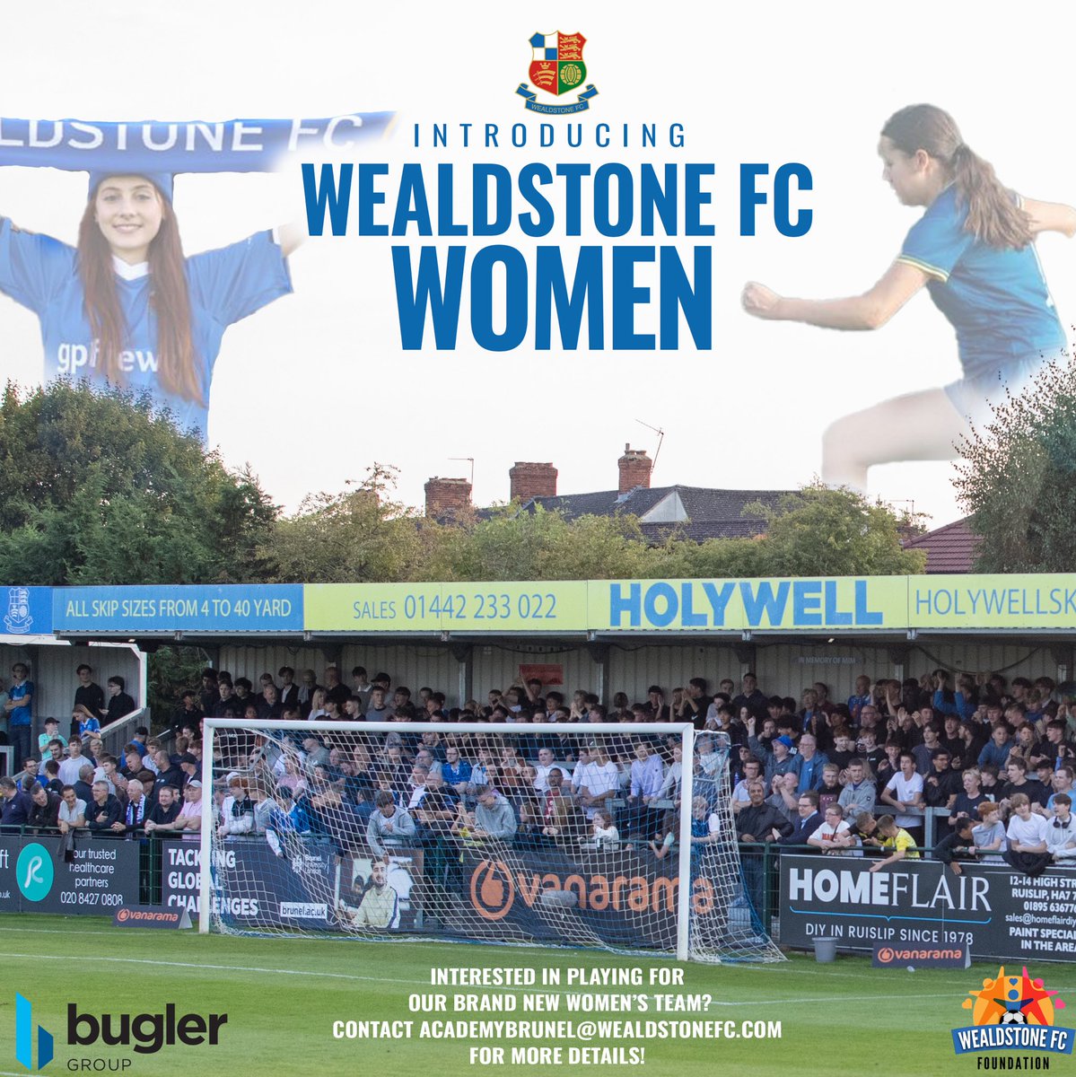 INTRODUCING WEALDSTONE FC WOMEN 🤝

Wealdstone FC is proud to announce the formation of Wealdstone FC Women’s team, who will begin competing in the new 25/26 season!

Full story: wealdstone-fc.com/post/wealdston…