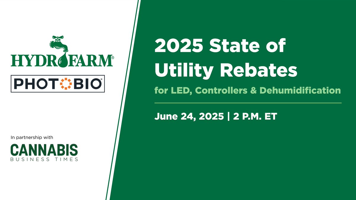 Are you maximizing savings on utility rebates from LED, controllers, and dehumidification? FIND OUT during this no-cost webinar on June 24, when the experts at Hydrofarm and WhatRebates provide key insights into availability and processes.

Register here: bit.ly/utility-rebates