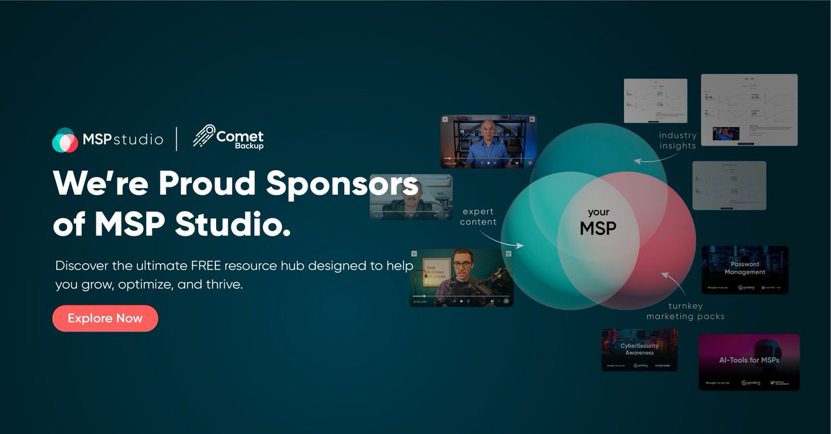 Comet Backup (@cometbackup) on Twitter photo Looking for some resources to help build and grow your MSP? ๐งฐ ๐
Discover #MSPstudio, the ultimate resource hub designed to empower MSPs to grow, optimize and thrive.
Access the FREE resource hub for #MSPs today ๐๐ฝ buff.ly/L0oE4eP
#MSPstudio #MSPs <a href="/meetgradient/">Gradient MSP</a> Looking for some resources to help build and grow your MSP? ๐งฐ ๐
Discover #MSPstudio, the ultimate resource hub designed to empower MSPs to grow, optimize and thrive.
Access the FREE resource hub for #MSPs today ๐๐ฝ buff.ly/L0oE4eP
#MSPstudio #MSPs <a href="/meetgradient/">Gradient MSP</a>