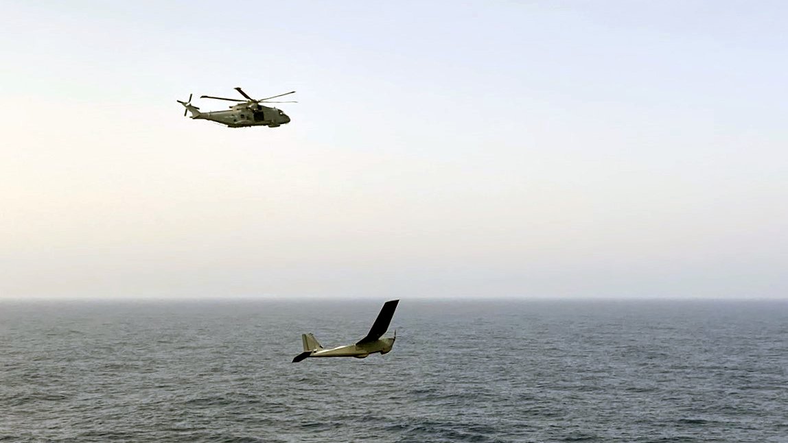 Royal Navy (@royalnavy) on Twitter photo In the drone zone.
<a href="/RFATidespring/">RFA Tidespring</a>, Puma drones of 700X NAS and a Merlin Mk2 of 814 NAS from <a href="/RNASCuldrose/">RNAS Culdrose</a> have taken the first steps towards future interaction between crewed and crewless naval air power through trials in the Atlantic.
royalnavy.mod.uk/news/2025/may/… In the drone zone.
<a href="/RFATidespring/">RFA Tidespring</a>, Puma drones of 700X NAS and a Merlin Mk2 of 814 NAS from <a href="/RNASCuldrose/">RNAS Culdrose</a> have taken the first steps towards future interaction between crewed and crewless naval air power through trials in the Atlantic.
royalnavy.mod.uk/news/2025/may/…