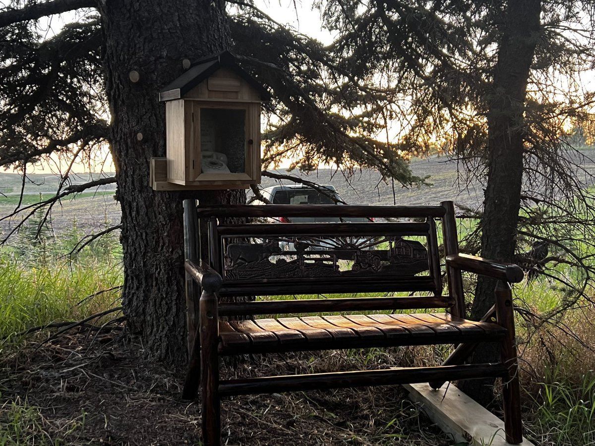 My latest project on my farm walking trails is a ‘Telephone of the Wind’, known as a wind phone. Last night, the bench arrived so I took the evening to assemble and place it. Now, those who would like to use the phone can relax and take their time. #WindPhone #MassiePanoramicFarm
