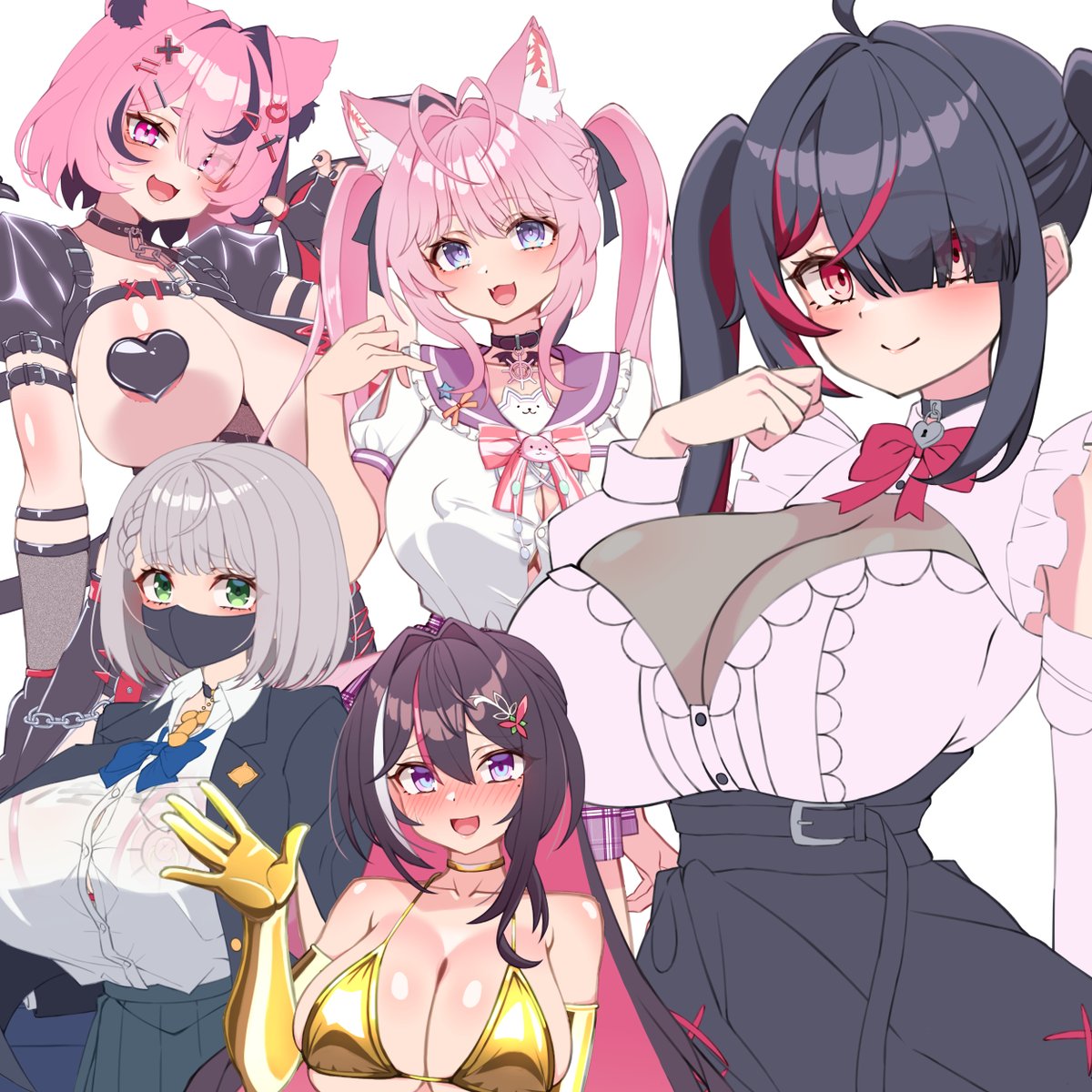 いっぱいおっぱい #今月描いた絵を晒そう 