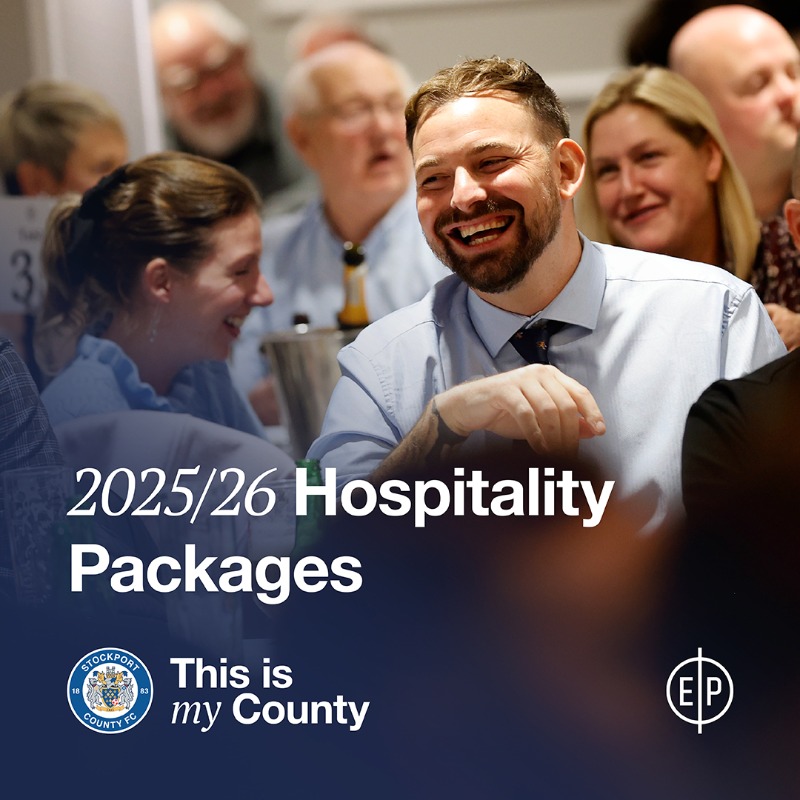 StockportCounty's tweet photo. 🥂 Enjoy the 2025/26 season in style with our hospitality season tickets - offering a premium matchday experience!
To enquire about our hospitality packages in The 1883, The Pareto or The Hardcastle, contact hospitality@stockportcounty.com.
#ThisIsMyCounty
