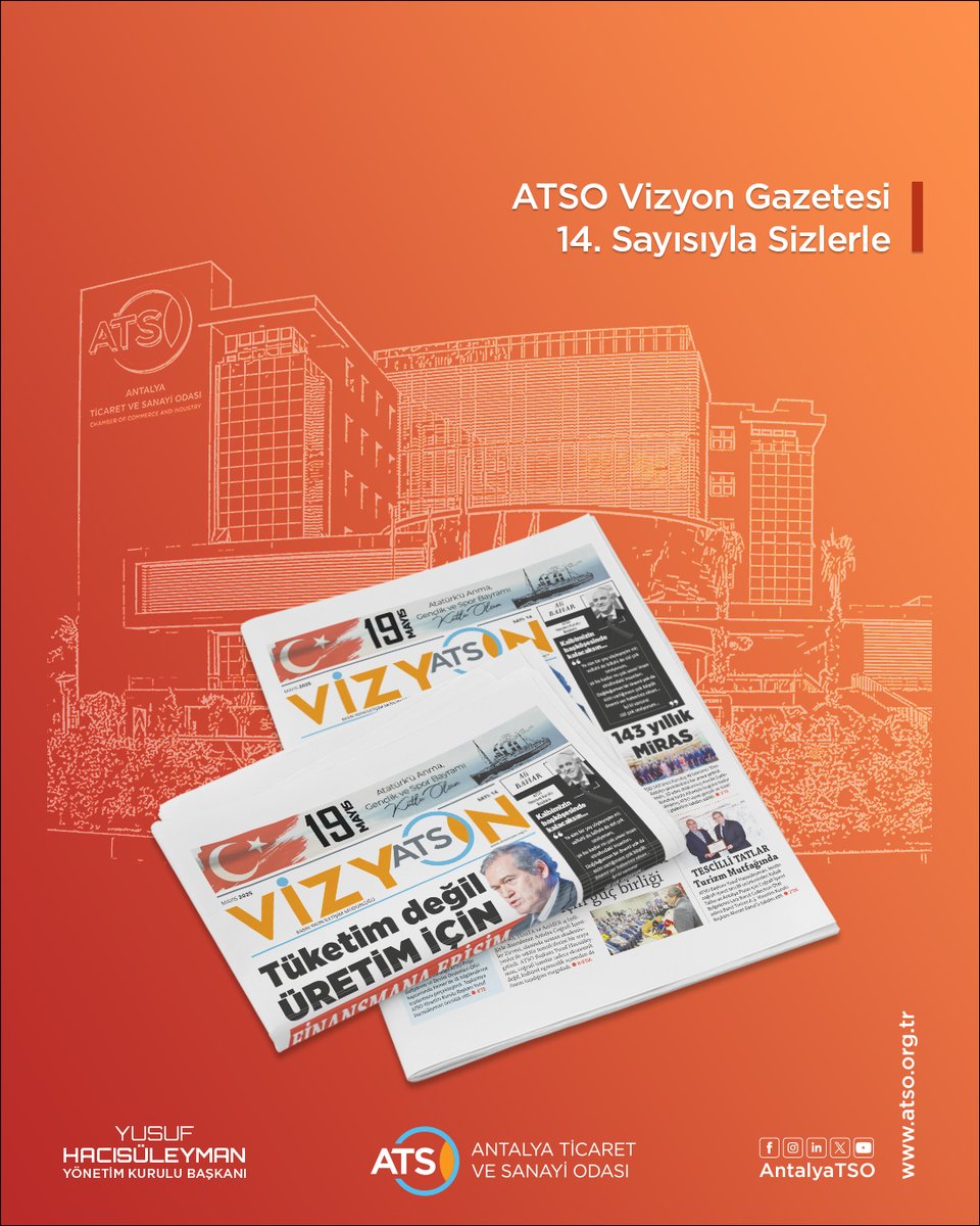 Antalya TSO (@antalyatso) on Twitter photo ATSO Vizyon gazetesinin Mayıs 2025 sayısı için web sitemizi ziyaret edebilirsiniz!
👉 atsovizyon.org.tr/atso-vizyon-ma…
<a href="/YHacisuleyman07/">Yusuf Hacısüleyman</a> <a href="/bogachangoksu/">Boğaçhan Göksu</a> <a href="/HakanPakalin/">Hakan Pakalın</a> <a href="/MuratTOTOS/">Murat TOTOŞ</a> <a href="/eczhaticeoz/">Hatice ÖZ</a> <a href="/huseyinsari_sar/">Hüseyin Sarı</a> <a href="/KAPALIYOL/">MEHMET DİKMEN</a> <a href="/AhmetKasapoglu8/">Ahmet Kasapoglu</a> <a href="/aozgurkaragoz/">Özgür Karagöz</a> <a href="/behcetulker/">Behcet ULKER</a> <a href="/aslisahintekin/">Aslı Şahin Tekin</a> ATSO Vizyon gazetesinin Mayıs 2025 sayısı için web sitemizi ziyaret edebilirsiniz!
👉 atsovizyon.org.tr/atso-vizyon-ma…
<a href="/YHacisuleyman07/">Yusuf Hacısüleyman</a> <a href="/bogachangoksu/">Boğaçhan Göksu</a> <a href="/HakanPakalin/">Hakan Pakalın</a> <a href="/MuratTOTOS/">Murat TOTOŞ</a> <a href="/eczhaticeoz/">Hatice ÖZ</a> <a href="/huseyinsari_sar/">Hüseyin Sarı</a> <a href="/KAPALIYOL/">MEHMET DİKMEN</a> <a href="/AhmetKasapoglu8/">Ahmet Kasapoglu</a> <a href="/aozgurkaragoz/">Özgür Karagöz</a> <a href="/behcetulker/">Behcet ULKER</a> <a href="/aslisahintekin/">Aslı Şahin Tekin</a>