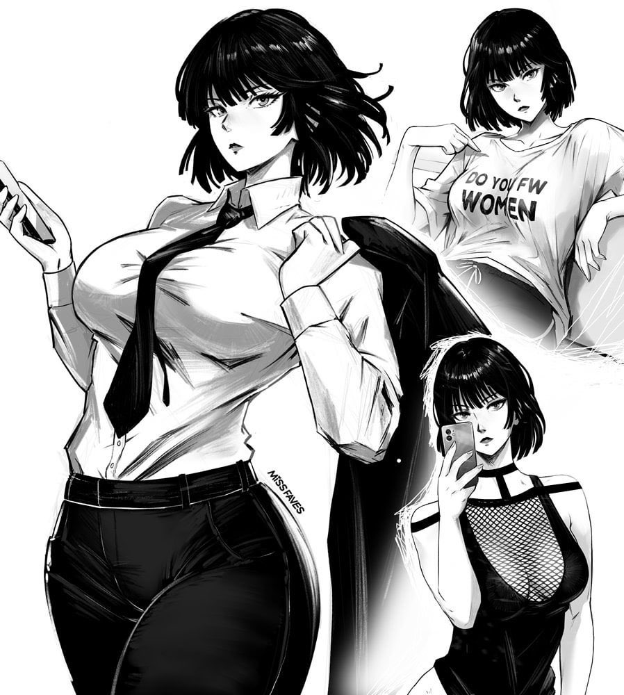 qrt with the character vs how you draw them - one punch man fubuki edition
