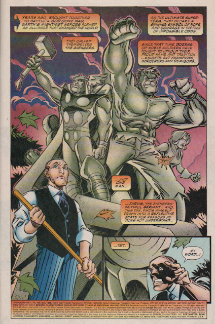 InTHORmation's tweet photo. IN YOUR LCS 29 YEARS AGO TODAY
AVENGERS #400
Thor appears on the front half of the Mike Deodato/ Tom Palmer wraparound cover and on 13 of 32 Mike Wieringo/Tom Palmer interior pages.
Warning: this is one of those AVENGER issues spotlighting Jarvis the brave butler! https://t.co/tzSK0x0iIc