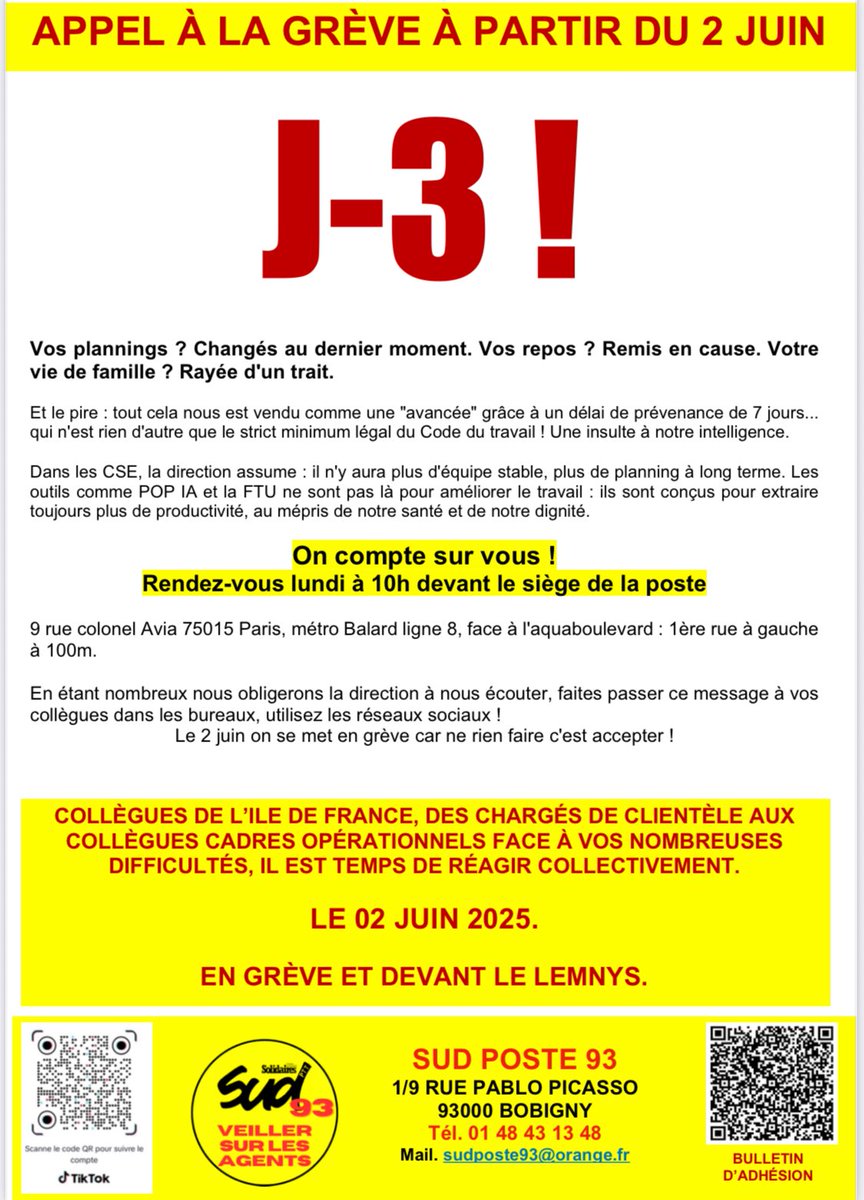 J-3 APPEL A LA GRÈVE