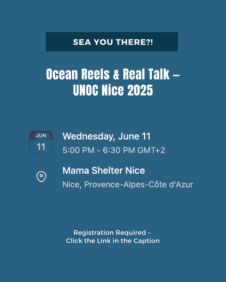 🌊 Join us at the UN Ocean Conference in Nice (#UNOC2025) for Ocean Reels &amp; Real Talk — a powerful official #UNOC3 side event exploring how storytelling and media can drive marine restoration.

📍 Mama Shelter | June 11, 17:00–18:30
🎟️ Register here: lu.ma/ky8s8w63