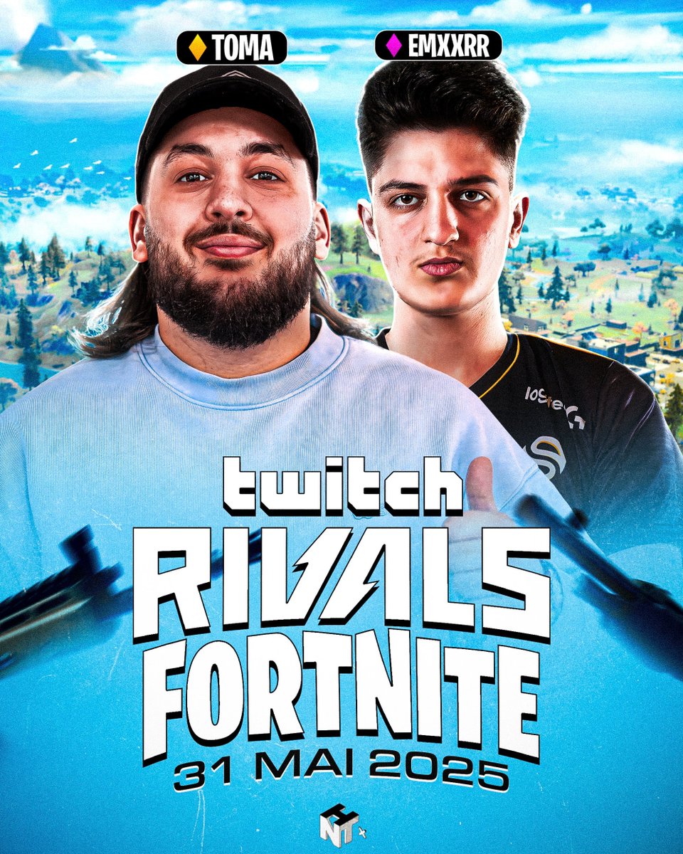🎯 Les TWITCH RIVALS débutent ce Samedi à 14H !

Notre talent <a href="/JLTomy/">Tomy 🫶🏼</a> s’élancera aux côtés de <a href="/EMXXRR/">EMXXRR</a>, à Rotterdam, pour viser le TOP 1 sur FORTNITE 🏆 

Alors, qui monte dans le train ? 👀
#TwitchRivals