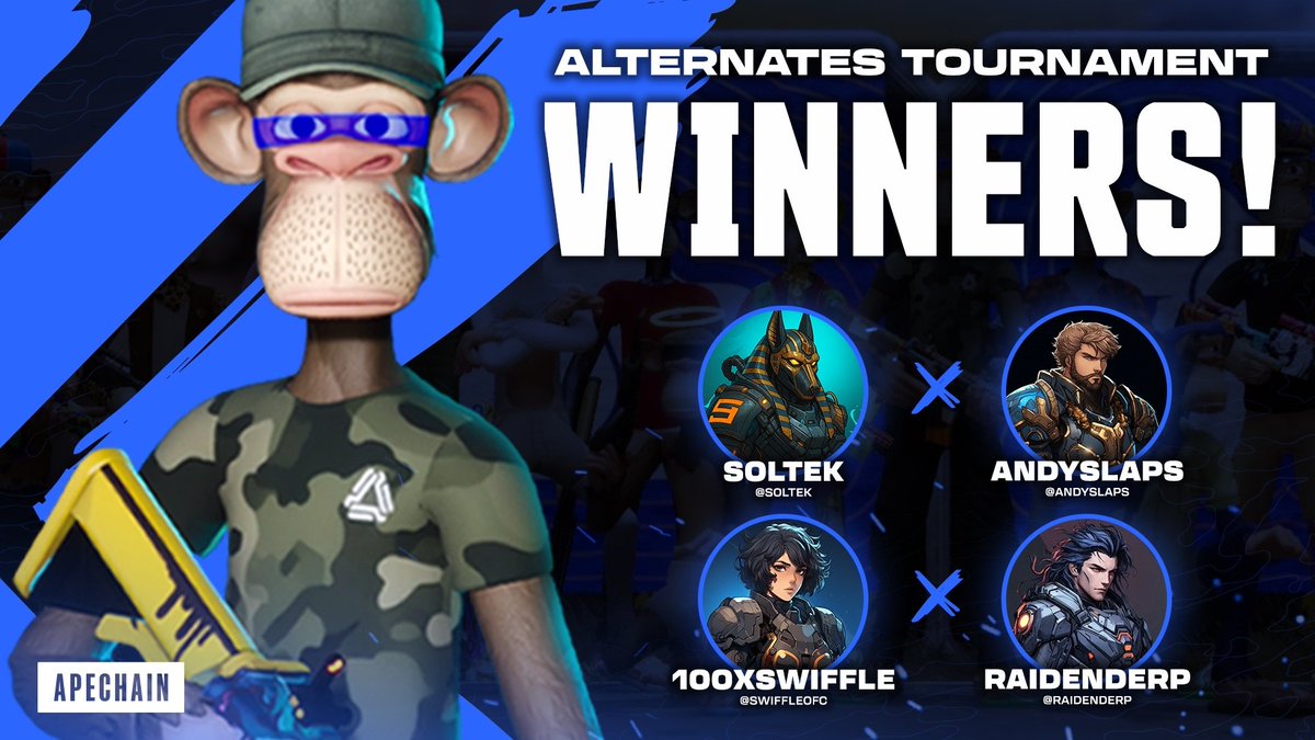 Wayfinders (@wayfindersgg) on Twitter photo Wayfinders are back to back <a href="/alternatesgame/">Alternates</a> champions! 🏆
Congratulations <a href="/Soltek/">SOLTEK</a> <a href="/AndySlaps/">AndySlaps</a> <a href="/SwiffleOfc/">100xSwiffle</a> <a href="/Raidenderp/">Raidenderp</a> for locking in the W! Wayfinders are back to back <a href="/alternatesgame/">Alternates</a> champions! 🏆
Congratulations <a href="/Soltek/">SOLTEK</a> <a href="/AndySlaps/">AndySlaps</a> <a href="/SwiffleOfc/">100xSwiffle</a> <a href="/Raidenderp/">Raidenderp</a> for locking in the W!