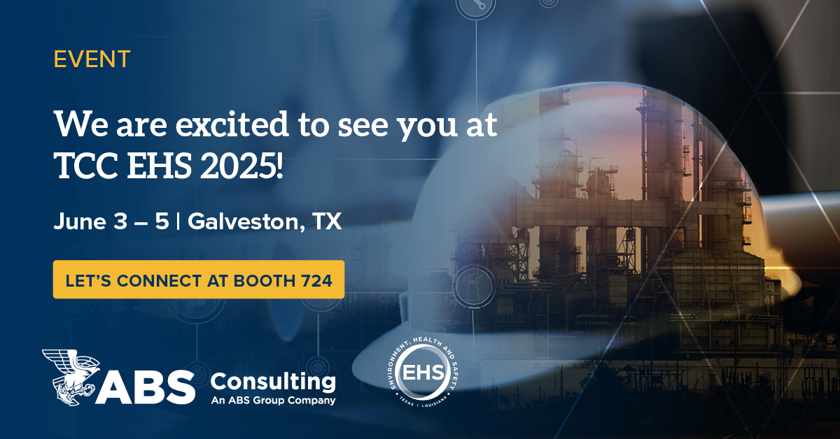 Safety is more than a priority at ABS Consulting—it’s the foundation of everything we do. Join our experts at the 𝐄𝐇𝐒 𝐒𝐞𝐦𝐢𝐧𝐚𝐫 in Galveston, TX, June 3-5, 2025, to discover how we help structural and #environmentalengineers, #safetymanagers and #riskleaders design, model