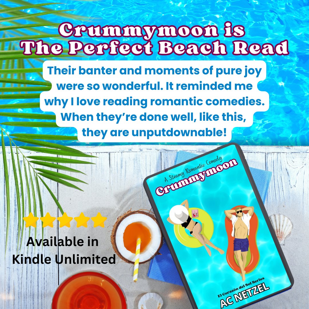 ACNetzel's tweet image. #BEACHREAD mybook.to/Crummymoon  The best laugh-out-loud funny, steamy, romantic books you’ll read this year! Full of witty, flirty banter &amp;amp; so many one-liners. Your face will hurt from smiling so much!  #KindleUnlimited #romancebookrecs #steamyromcom #romcom #vacationromance