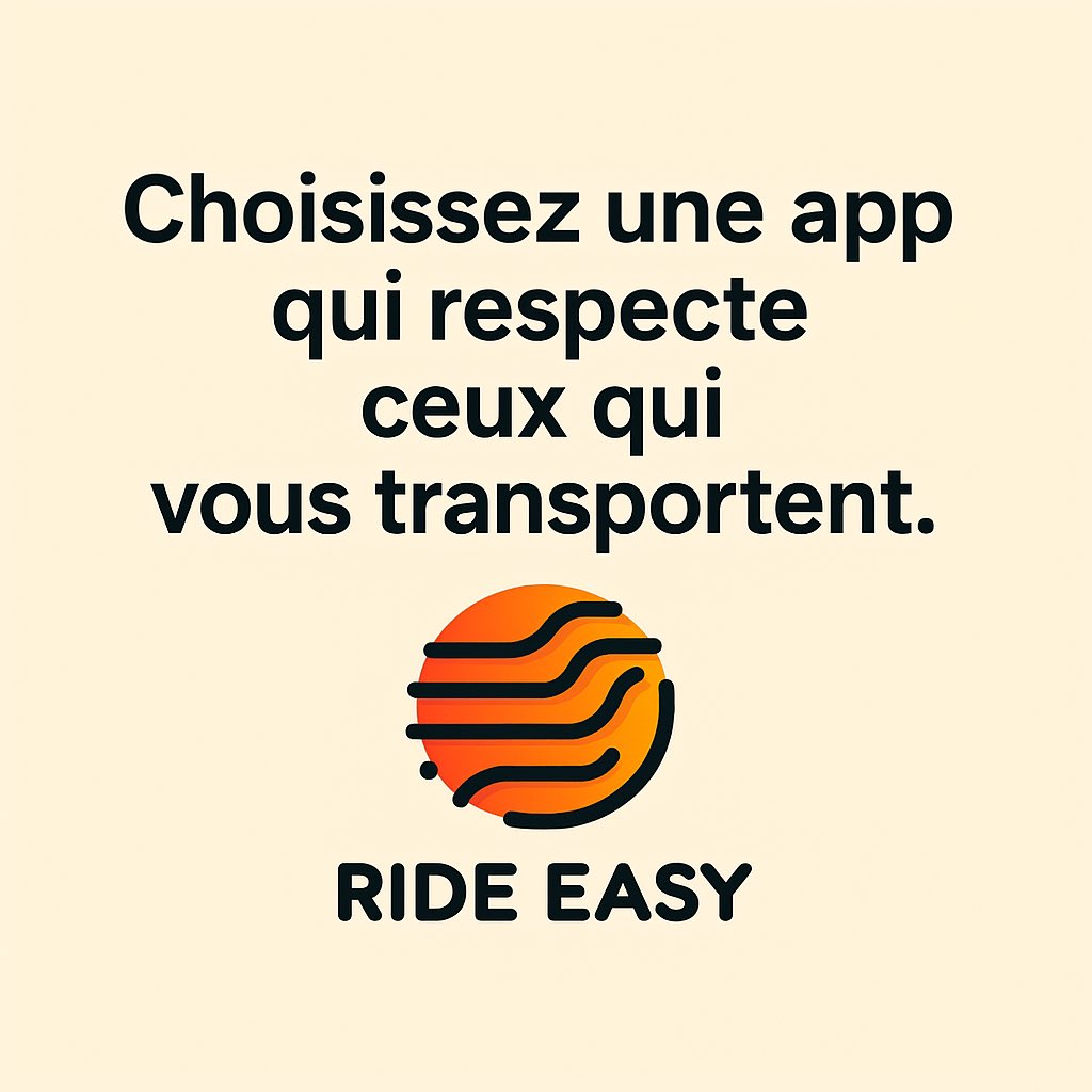 Et si on respectait enfin ceux qui nous transportent ?
🚗 Pas de commission.
💸 Juste 1,60 € par jour.
📲 Une app 100 % française, équitable, humaine.

👉 Choisissez Ride Easy.
Disponible sur App Store et Google Play.

#RespectDesChauffeurs #RideEasy #VTCFrance #TuBossesTuGardes