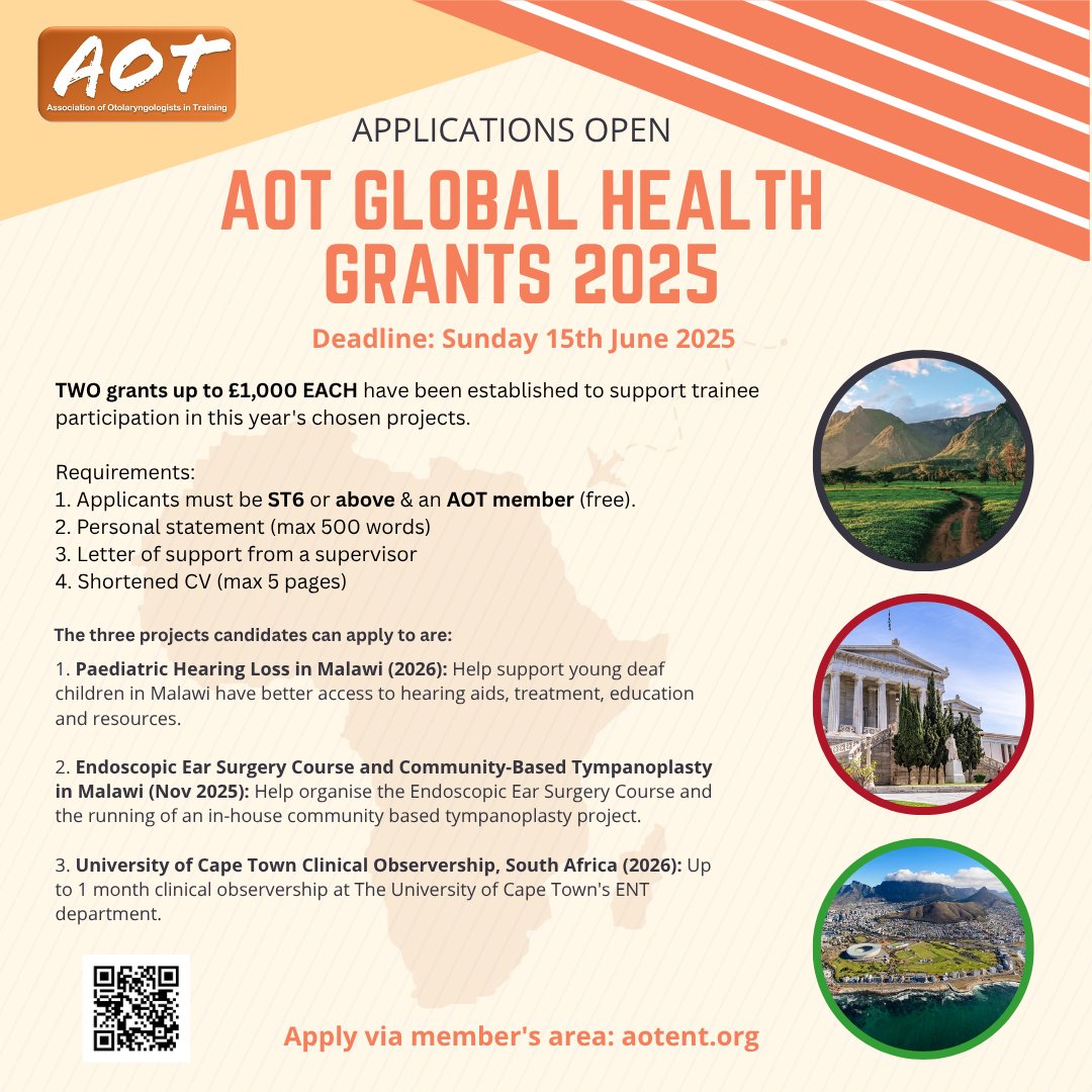 The AOT is pleased to announce the launch of two new grants awarding up to £1,000 each. Successful applicants will assist in the delivery of their chosen project under the guidance of the supervising team.

📢 Info/Apply @ the (free) member's page: aotent.org