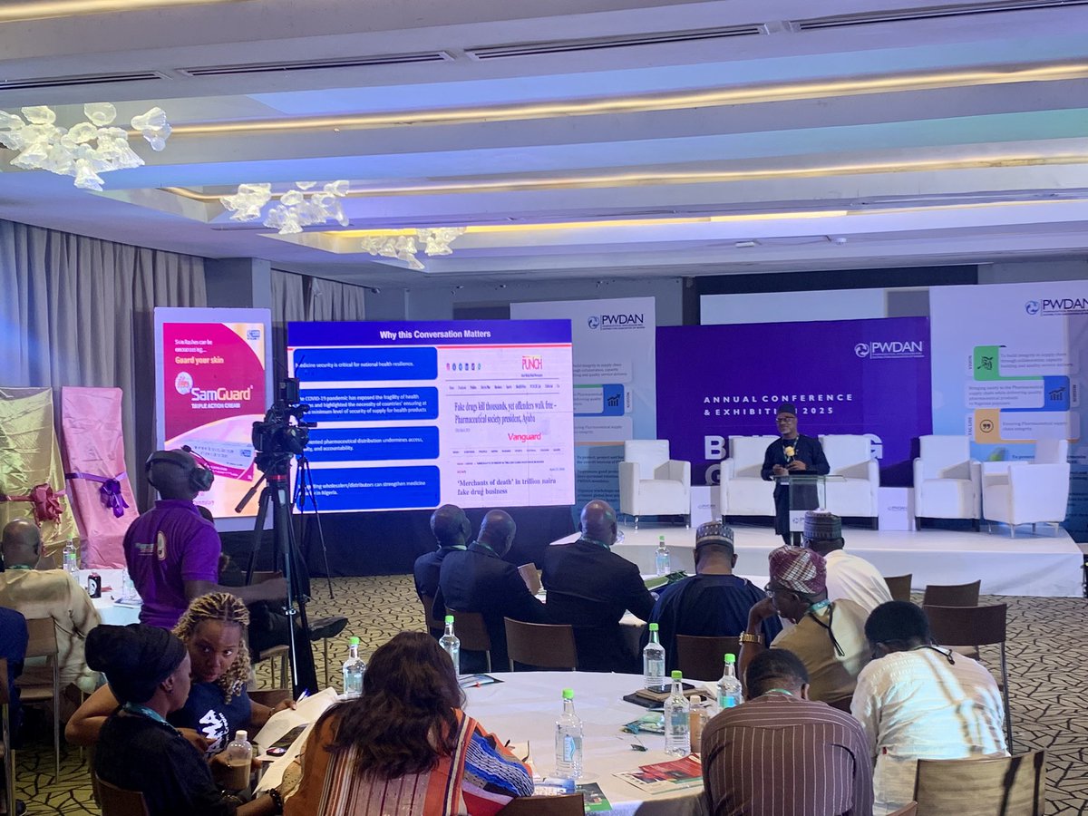 SFHAccess's tweet photo. “One in four drugs on Nigerian pharmacy shelves may be substandard - this cannot wait.

At the #PWDAN Conference, Pharm. @DennisAizobu, SFH Access Managing Director; delivered a compelling key-note presentation on behalf of Dr. @Omokhudu_I, Group Managing Director of @SFHNigeria. https://t.co/PLBAbQNkjY