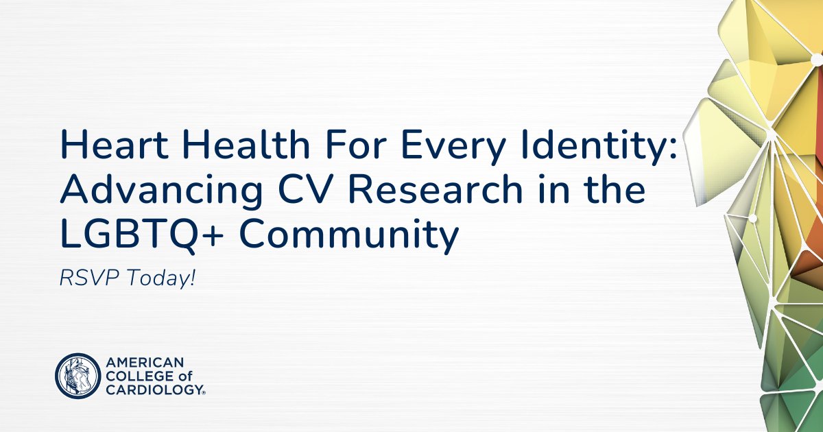 American College of Cardiology (@accintouch) on Twitter photo Register for an ACC webinar focused on advancing #cardiovascular research in the #LGBTQ+ community. Research leaders <a href="/MelvinEchols9/">Melvin R. Echols, MD, MSCR, FACC, FHFSA, FASPC</a> & <a href="/matthewcarazo/">Matthew (He/Him/His)</a> are bringing their expert insights.✨
Let us know you’re joining using #ACCPride ➕ #ACCHealthEquity! 🔗 bit.ly/43PmECf Register for an ACC webinar focused on advancing #cardiovascular research in the #LGBTQ+ community. Research leaders <a href="/MelvinEchols9/">Melvin R. Echols, MD, MSCR, FACC, FHFSA, FASPC</a> & <a href="/matthewcarazo/">Matthew (He/Him/His)</a> are bringing their expert insights.✨
Let us know you’re joining using #ACCPride ➕ #ACCHealthEquity! 🔗 bit.ly/43PmECf