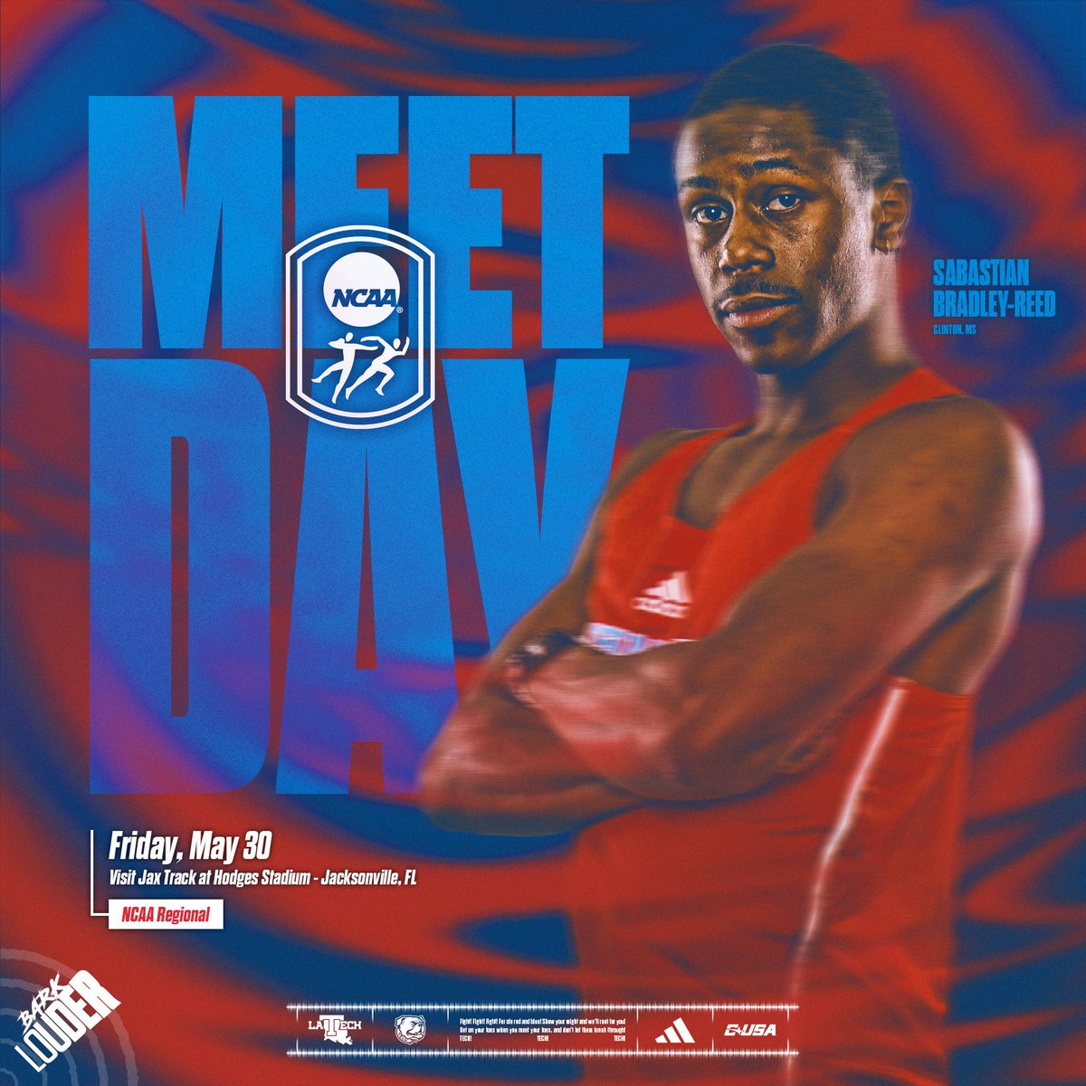 A spot in the championship is on the line

🏃 NCAA East Regional
🏟️ Visit Jax Track at Hodges Stadium
📍 Jacksonville, Fla. 
🕰️ 110mH: 5:15 p.m. CT | 4x400: 7:45 p.m. CT
📺 ESPN+
📊 bit.ly/4dBNDo5

#BarkLouder