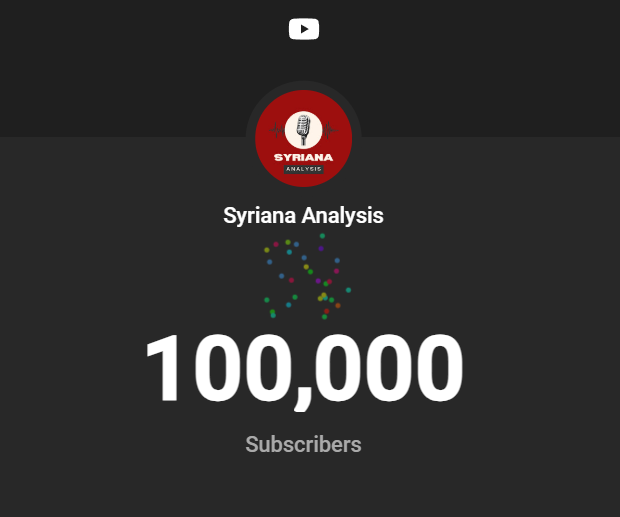 My YouTube channel reached 100,000 subscriptions after 8 years. 

Let's go: youtube.com/@SyrianaAnalys…