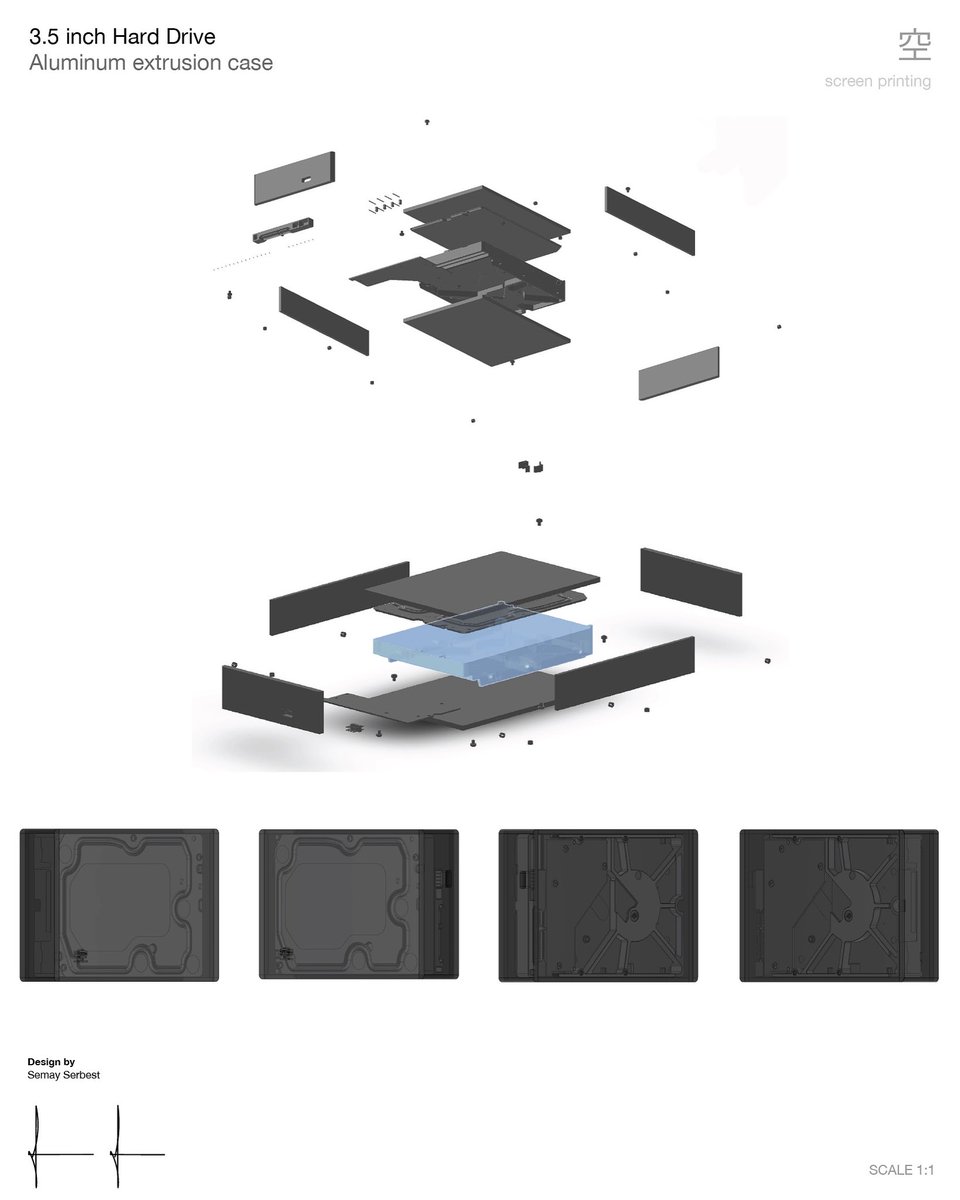 semayserbest's tweet image. Model 1 attachment-designed in 2016 #semayserbestproducts Hard drive #aluminumextrusion #explodedview 空 #industrialdesign