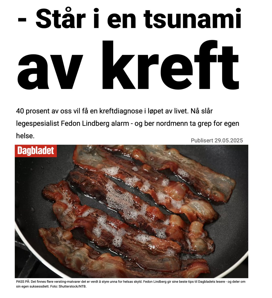 Dagbladet presenterer Fedon Lindberg og Kreftforeningen som enige — det er de ikke

Lindberg tar metformin forebyggende mot kreft – fordi det senker blodsukker, insulin og IGF-1. Kreftforeningen kaller det myte at sukker driver kreftvekst. Dette er ikke enighet, men