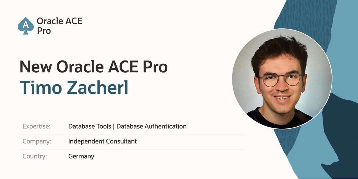 Let's welcome Timo Zacherl as a new Oracle ACE Pro from Germany! 
♠️ 🎉 🤩 Timo is bringing Oracle and Swift together with oracle-nio. 
social.ora.cl/6015NSKNB
#OracleACE