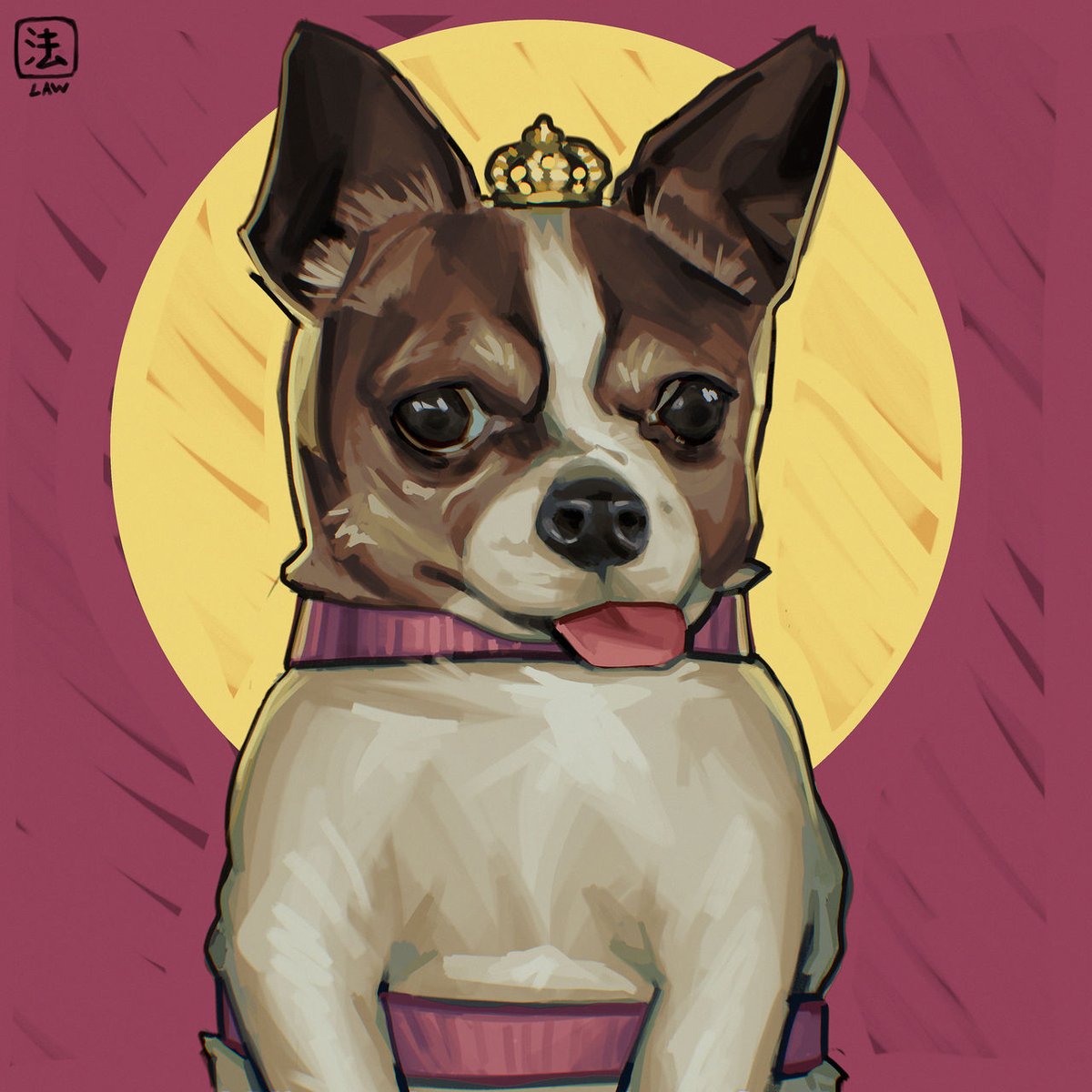 #Petportrait commission, i love this cutte buddy☺️
.
.
.
.
#CatsOnX #dogsofX #petsart #digitalart #illustration #retroartstyle #retroart