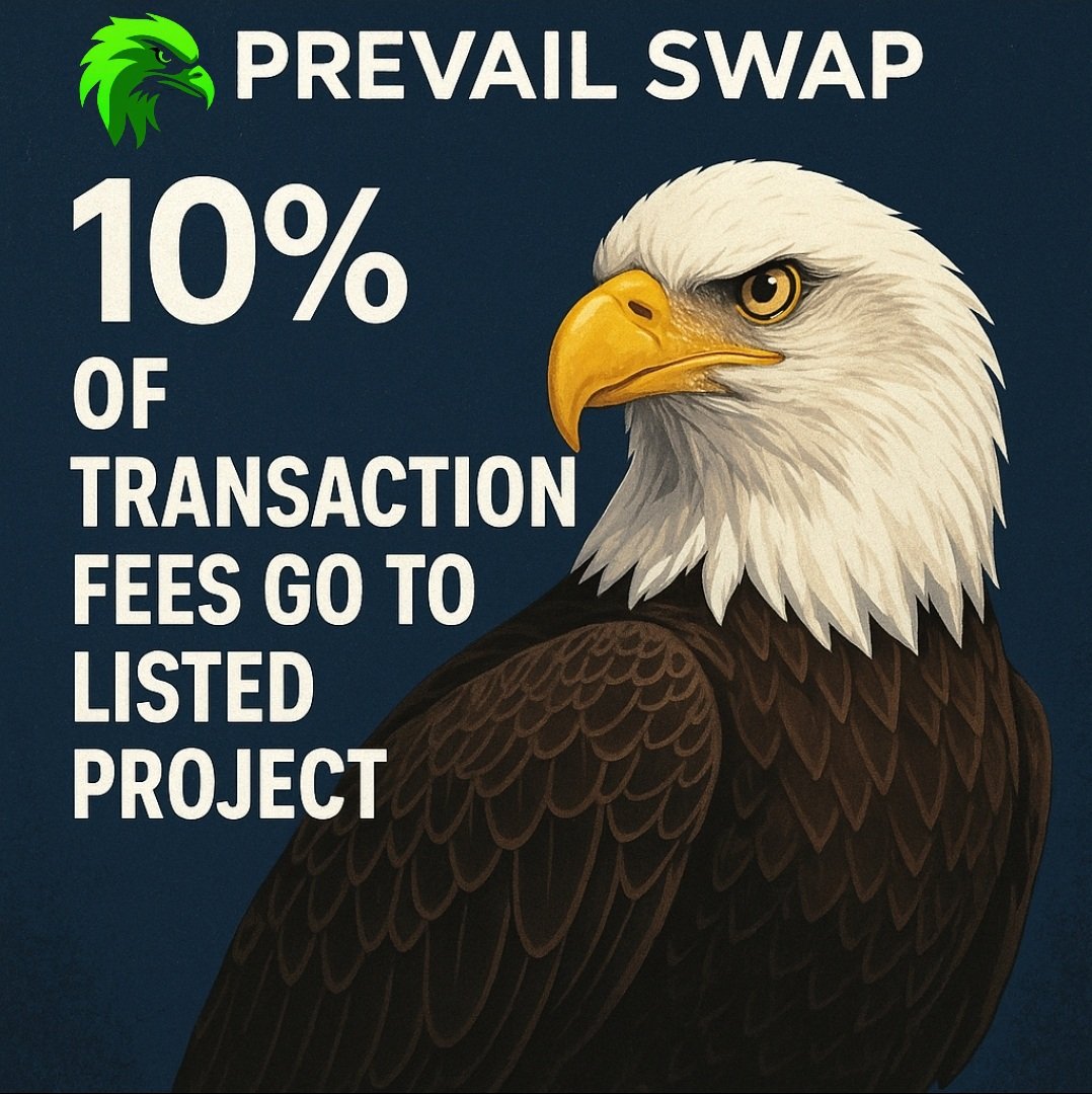 PrevailSwapLLC's tweet image. 10% of transaction fees go back to our featured Tokens!! Get listed today and start earning on every swap transaction of your token!
Prevailswap.com