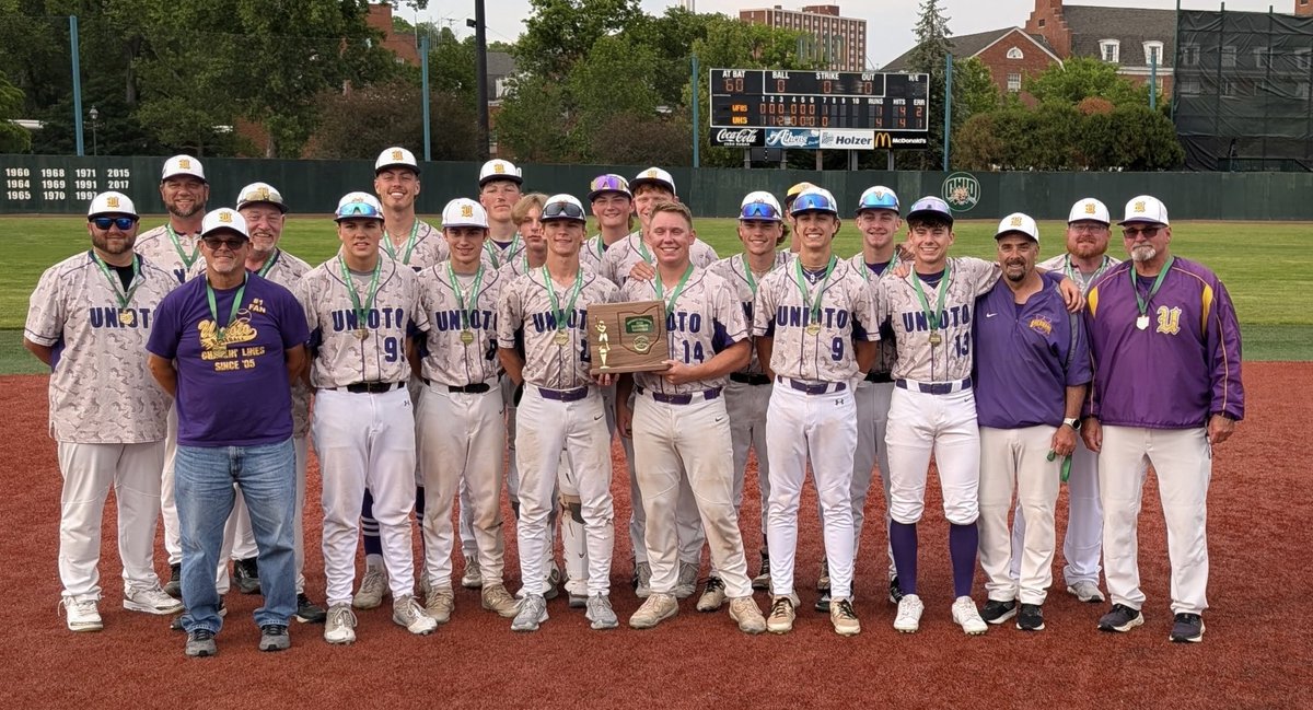 Unioto - Division III Baseball District Champions. They won 4-1 over Westfall to advance to Regional play.